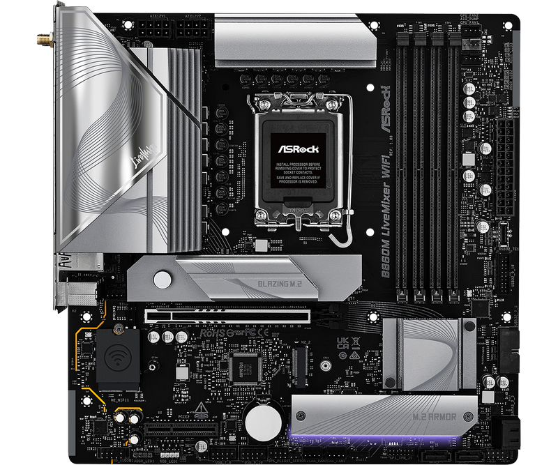 MB S1851 ASRock B860M LIVEMIXER WIFI mATX