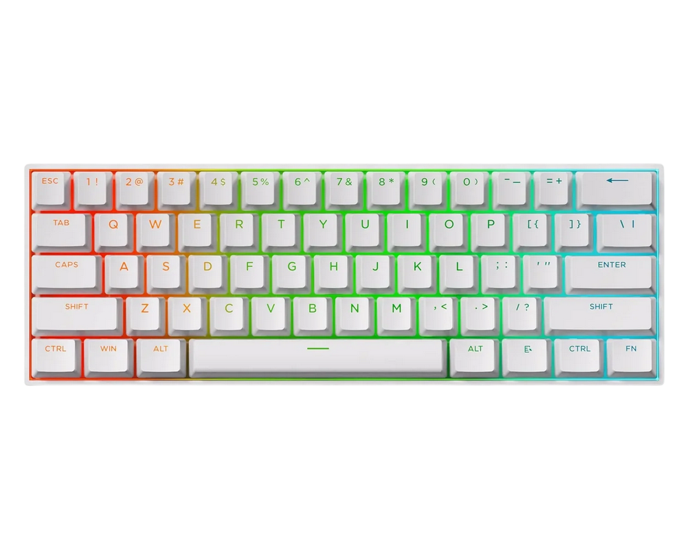 Gaming Keyboard MCHOSE Ace 60 Pro, Mechanical, Uranus Magnetic SW, 60% Layout, PBT, Aluminum, 32K, 0.125ms, RGB, USB, EN, White