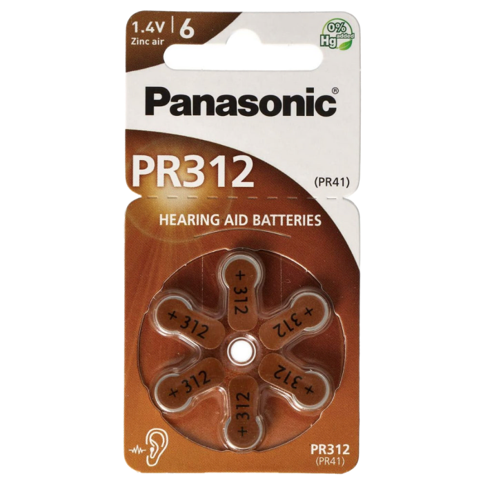 PR312, Blister*6, Panasonic, PR-312/6LB (PR41), 3.6x7.9mm, 170mAh