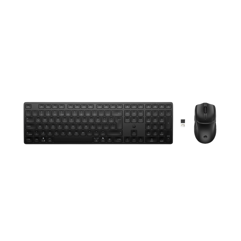 Wireless Keyboard & Mouse HP 490C, Multi-device; Spill resistant, Quiet, 4000dpi, 5 buttons (4prog), Multi surface, 2.4GHz/BT, 2xAAA/1xAA,EN/RU, Black