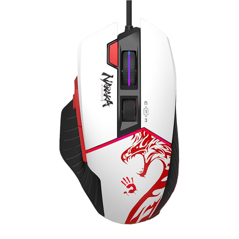 Gaming Mouse Bloody W95 Max, 100-12000 dpi, 10 buttons, 250IPS, 35G, Ergonomic, Programmable, Onboard Memory, Extra Fire Wheel, RGB, 1.8m, USB, Naraka