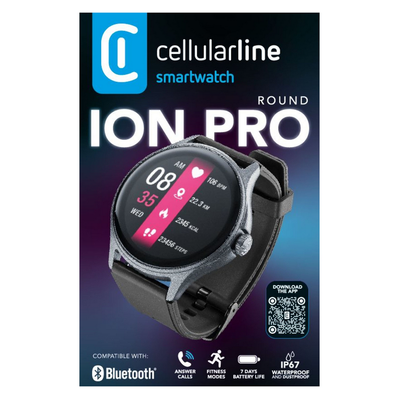 Cellularline Smart Watch Ion Pro Round, Black
