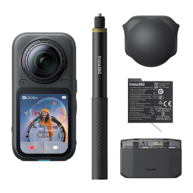 Camera Action Insta360 X6 Essentials Bundle, Midnight Black