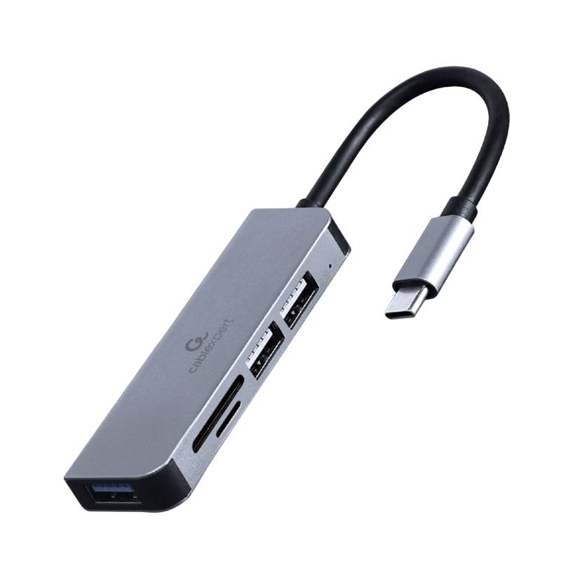 USB 3.0 Hub: Type-C to 2*USB2.0/1*USB3.1/SD/MicroSD, Gembird "UHB-CM-CRU3P1U2P2-01"