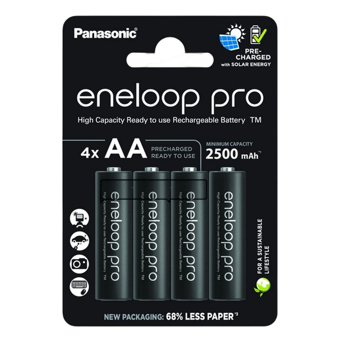 AA Eneloop PRO 2500mAh, Blister*4, Panasonic with Batterybox BK-3HCDEC4CP