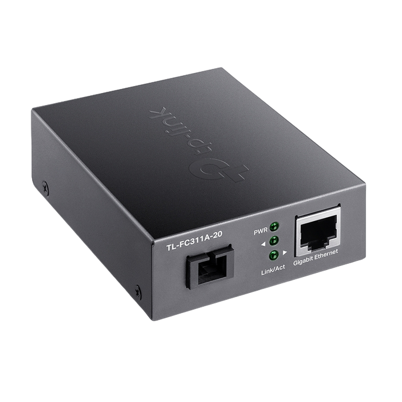 1000MB RJ45 to 1000M SC fiber Converter FC311A-20, Send: 1550nm, Receive: 1310nm, Up to 20km