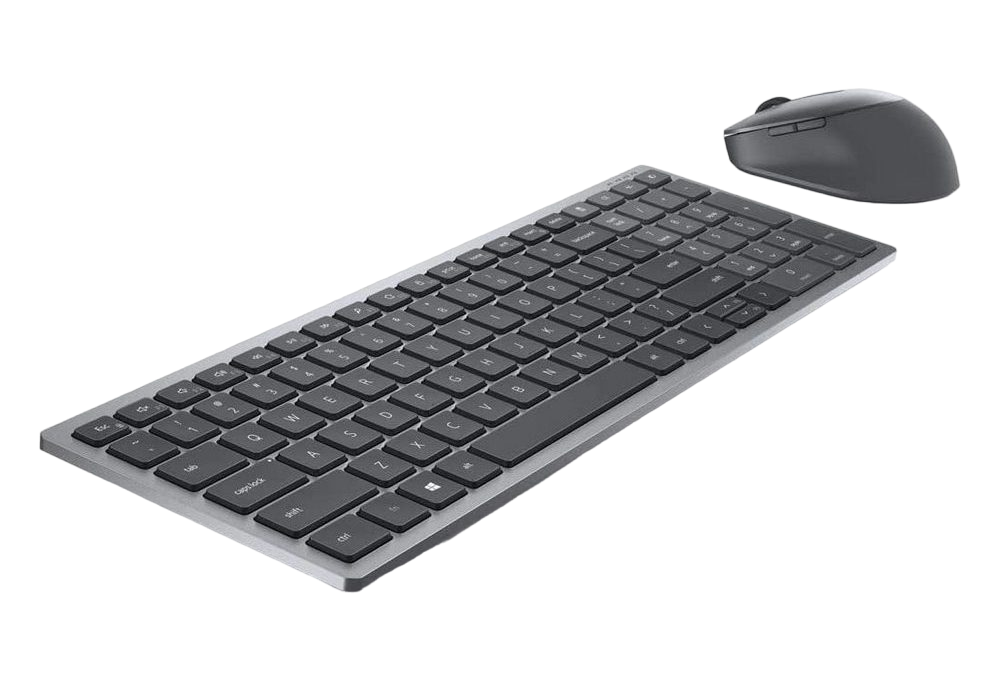 Wireless Keyboard & Mouse Dell Multi-Device KM7120W, Multimedia Keys, 2.4Ghz/BT, Russian, Titan Grey