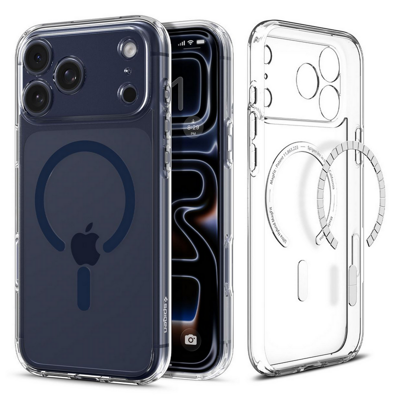 Spigen Iphone 17 Pro Max, Ultra Hybrid Mag Safe, Clear/ Deep Blue