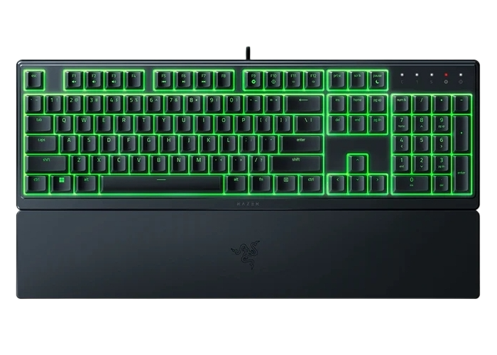 Gaming Keyboard Razer Ornata V3 X, Membrane, Low-profile, Silent, Macro, Laser-etched ABS Keycaps, Spill-resistan, Wrist Restt, RGB, USB, EN, Black