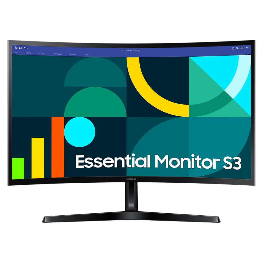 27" SAMSUNG Essential S27D366G, Black, Curved-VA, 1920x1080, 100Hz, 4ms, 250cd, LED MegaDCR, D-Sub+HDMI