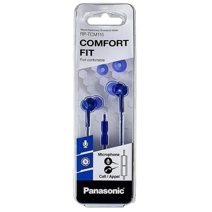 Earphones Panasonic RP-TCM115GCA Blue, Mic, 4pin 1*mini-jack 3.5mm