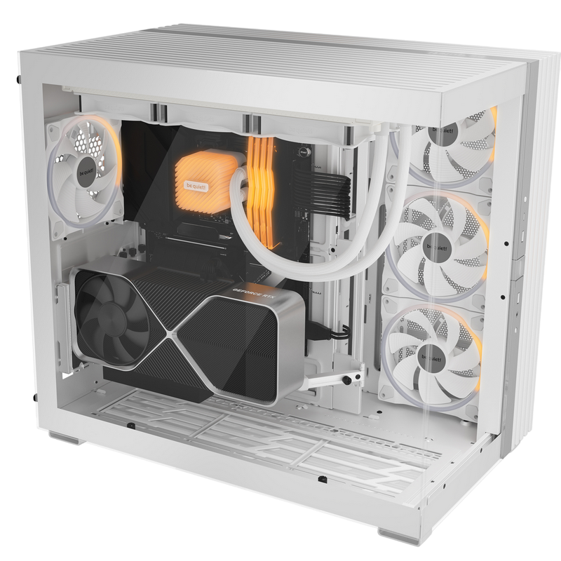 Case EATX be quiet! Ligh Base 900 DX, w/o PSU, ARGB strips & Hub, Front & Side Tempered Glass, DF, VGA holder, USB-C, 2xUSB3.2, 1x3.5", 4x2.5", White