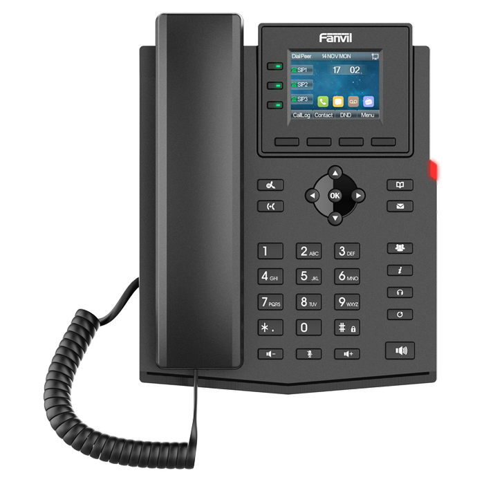 Fanvil X303P Black, Enterprise IP phone, Colour Display