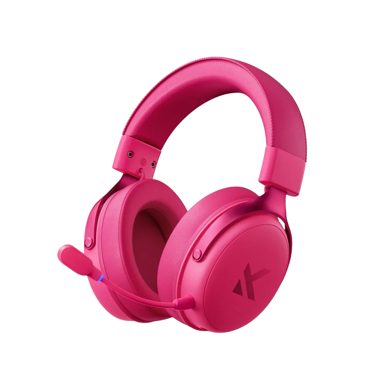 Gaming Wireless Headset MCHOSE V9 Pro, 53mm drivers, 275g, 250h, Detachable AI NC Microphone, 7.1, Memory foam, On-ear control, USB+2.4+BT, Rose Red