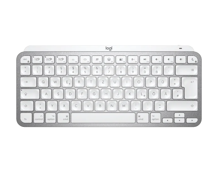 Wireless Keyboard Logitech MX Keys Mini For Mac, Compact, Premium typing, F-keys, Spherical keys, Backlight, Bluetooth, EN, Pale Gray