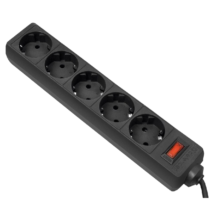 Surge Protector 5 Sockets, 1.8m, Ultra Power, black, UP3-B-6PPB