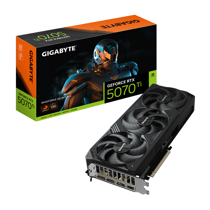 VGA Gigabyte RTX5070Ti 16GB GDDR7 WindForce OC (GV-N507TWF3OC-16GD)