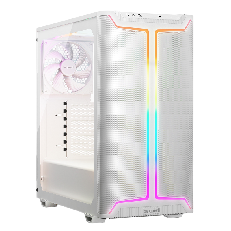 Case ATX be quiet! Pure Base 501 DX, w/o PSU, 3x140mm, 2xARGB Strips, Tempered Glass, Dust filters, 2xUSB 3.2, 1xUSB-C, 2x3.5", 5x2.5", White