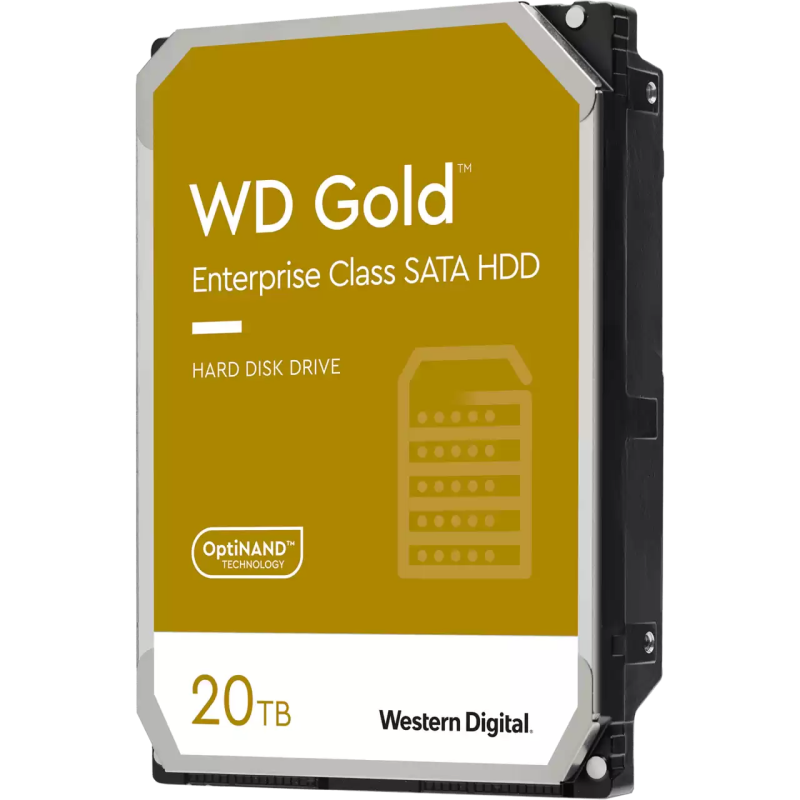 3.5" HDD 20.0TB-SATA-512MB Western Digital "Gold (WD202KRYZ)", Enterprise, CMR, 7200rpm, 2.5M (MTBF)