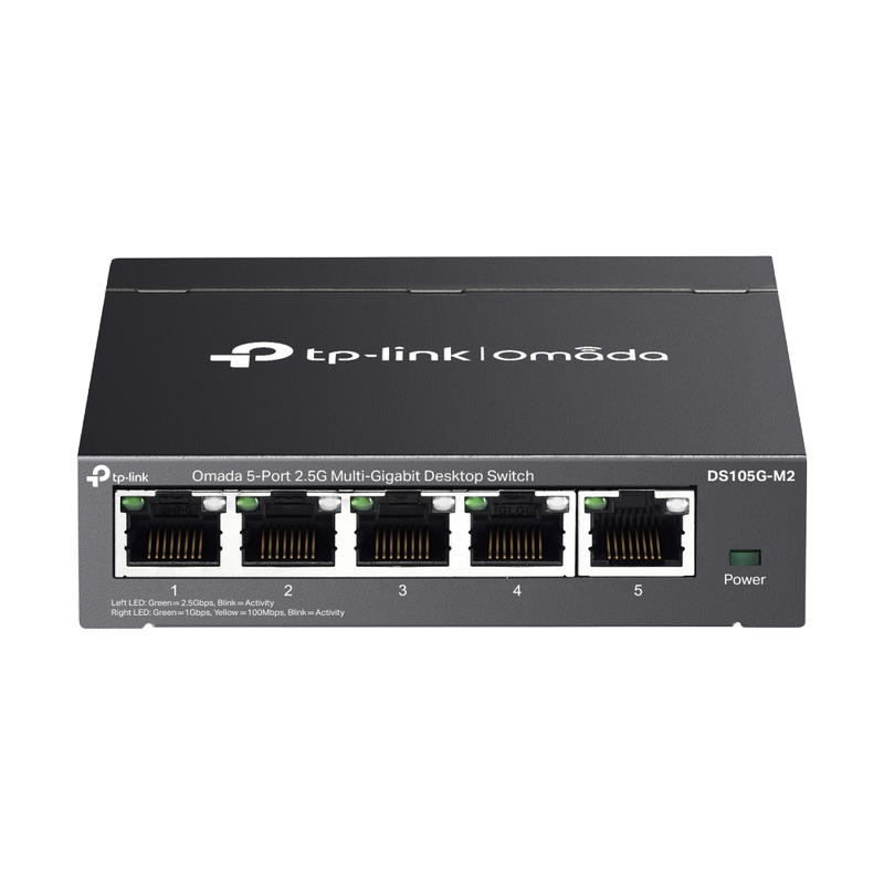.5-port 10/100/2500Mbps Omada Switch TP-LINK "DS105G-M2", steel case