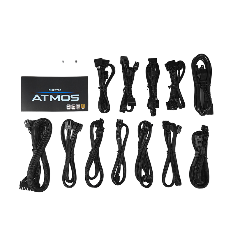 Power Supply ATX 850W Chieftec ATMOS CPX-850FC, 80+ Gold, 120mm, Active PFC, Full Bridge LLC + DC/DC, ATX 3.0, Full Modular, Black