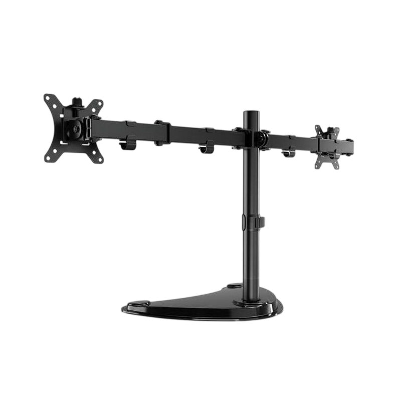 Table/desk stand for 2 monitors Gembird MS-D2ST-02, 13"-32", max.8kg, VESA: 75x75, 100x100