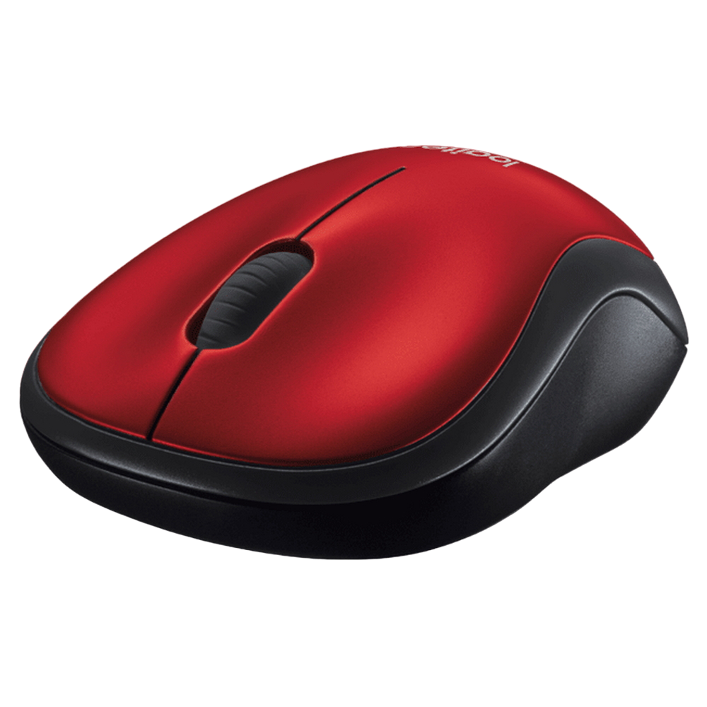 Wireless Mouse Logitech M185, 1000 dpi, 3 buttons, Ambidextrous, 75,2g., 1xAA, 2,4Ghz, Red