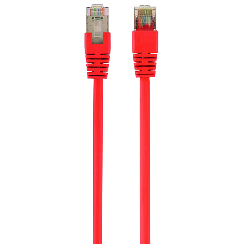 1 m, FTP Patch Cord Red, PP22-1M/R, Cat.5E, Cablexpert, molded strain relief 50u" plugs