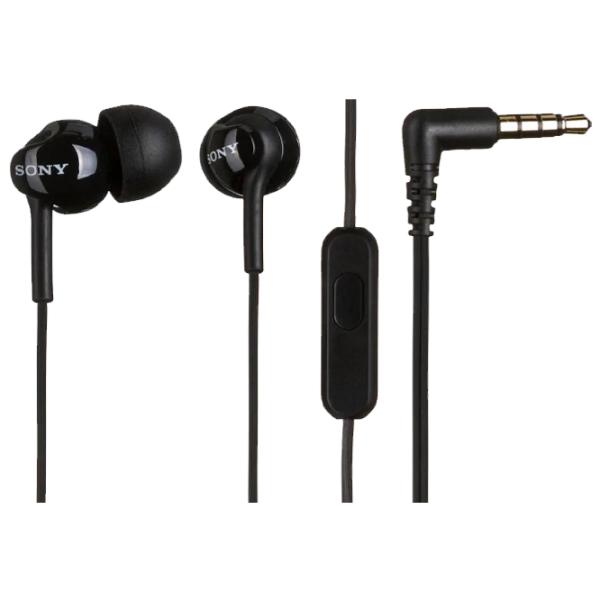 Earphones SONY MDR-EX110AP, Mic on cable, 4pin 3.5mm jack L-shaped, Cable: 1.2m Black