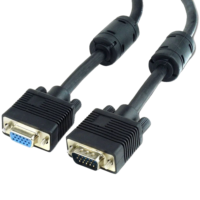 Cable VGA Premium Extension 3.0m, HD15M/HD15F Black, Cablexpert, w/2*ferrite core, CC-PPVGAX-10-B