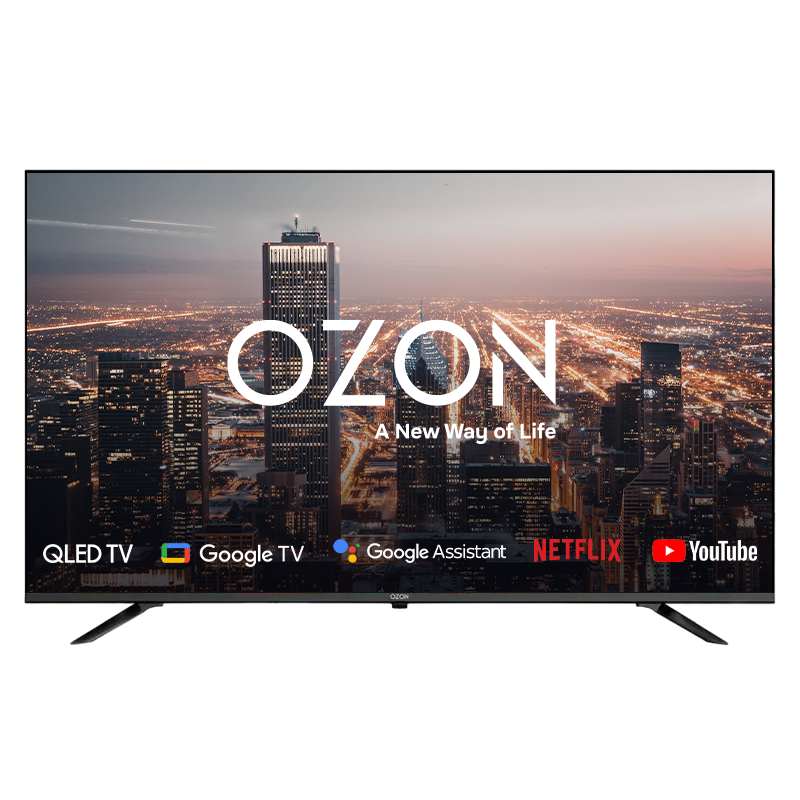 50" LED SMART TV OZON U50QN8500S, QLED, 4K UHD, Google TV, Black