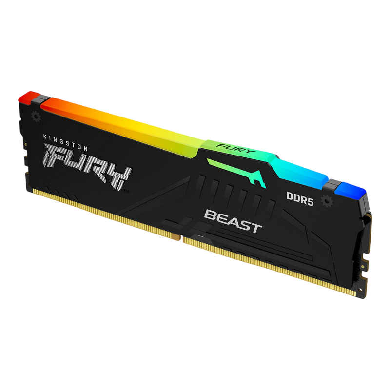 ..8GB DDR5-6000MHz Kingston FURY Beast RGB (KF560C36BBEA-8), CL36-38-38, 1.35V, AMD EXPO 1.0/Intel XMP 3.0, Black