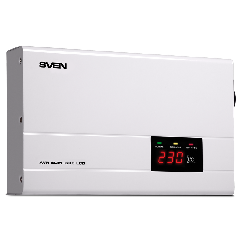 Stabilizer Voltage SVEN SLIM AVR - 500 LCD, 400W, Output sockets: 1 × CEE 7/4