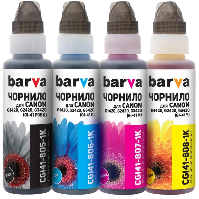 Ink set Barva for G series Canon black (GI-41 BK/C/M/Y) 4x100gr