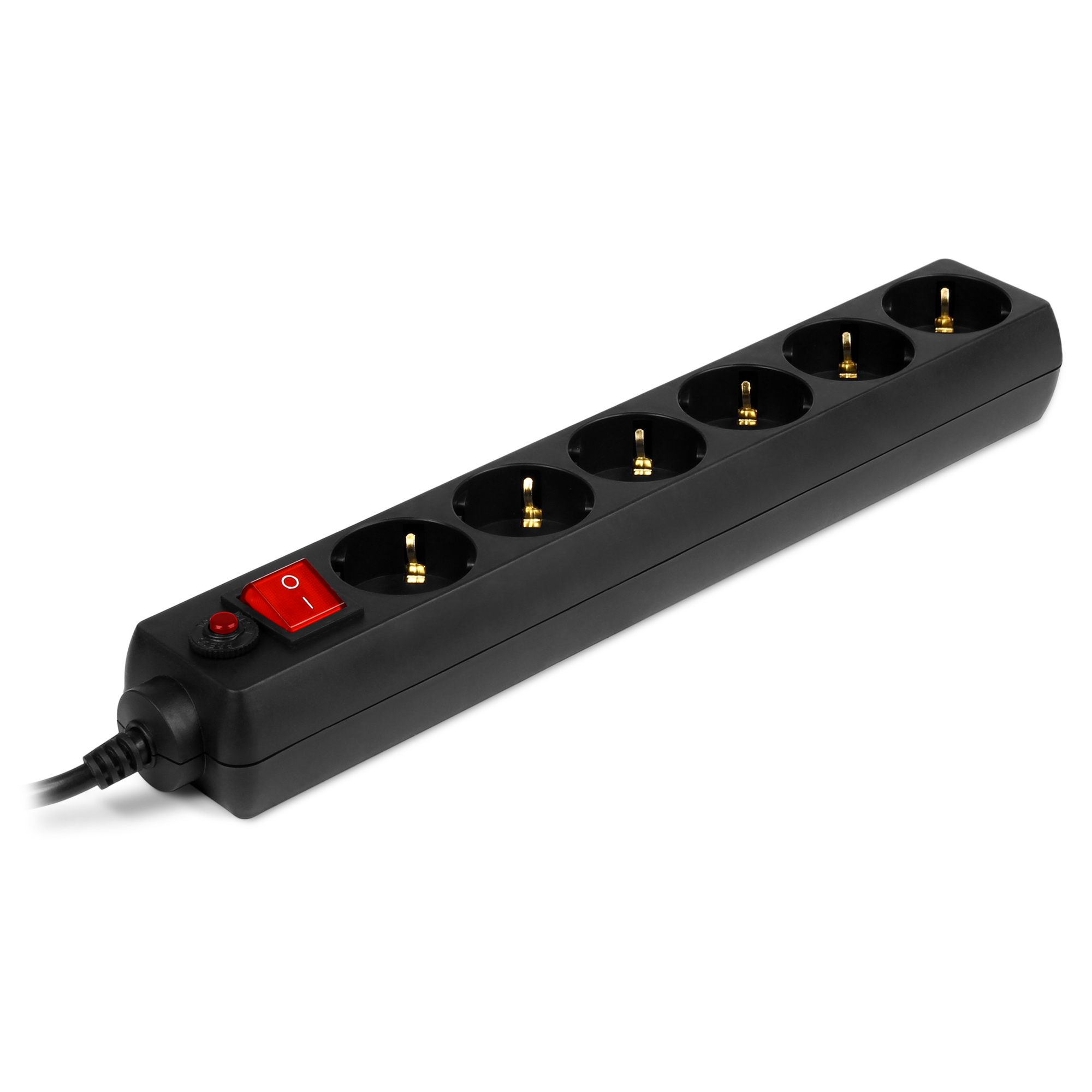 Surge Protector 6 Sockets, 1.8m, Sven Optima, BLACK, Retail color box, flame-retardant