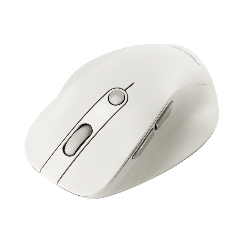 Wireless Mouse Asus MD105, 1200-1600-2400 dpi, 6 buttons, Ambidextrous, 66g, 1xAA, 2.4Ghz+BT, Milky White