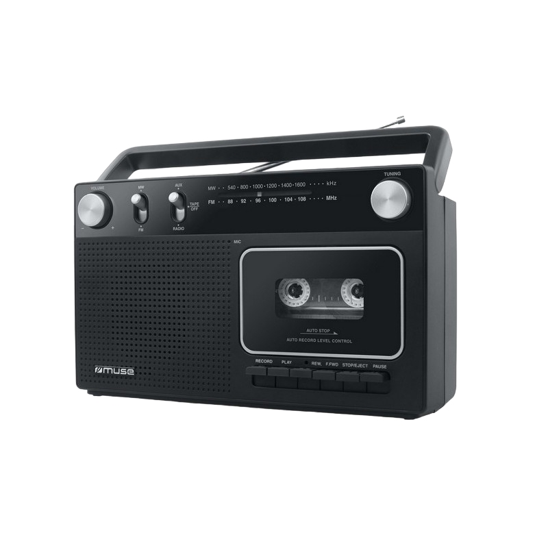 MUSE M-152 RC, Cassette Recorder, Tuner FM, Black