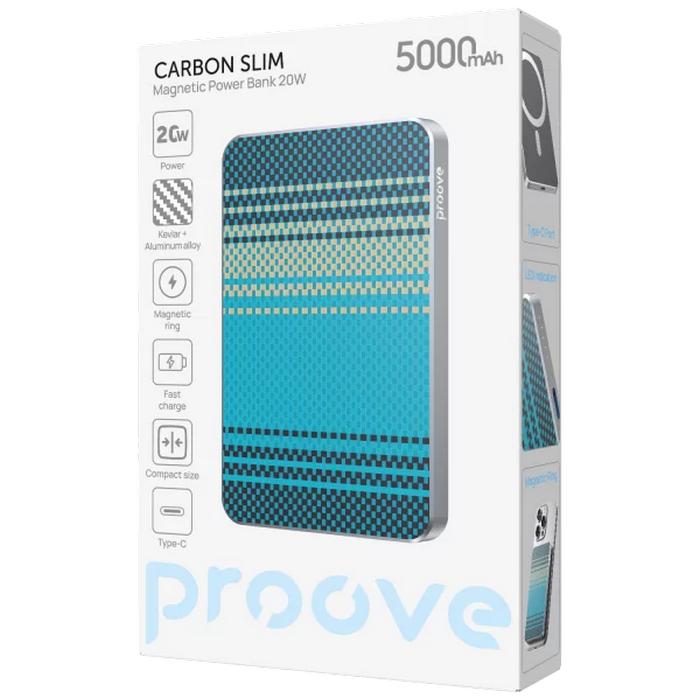Power Bank 5000mAh Proove Carbon Slim 20W,Nightfall