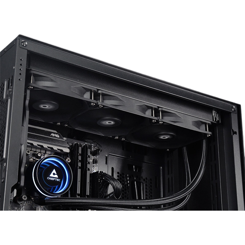 AIO Liquid Cooling Chieftec "Iceberg 360 DARK" (<34.7dBA, 64.72CFM, 3x120mm, 500-2200rpm, Infinity Mirror ARGB Cooling Block, 1900g.)