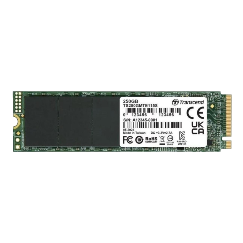.M.2 NVMe SSD 250GB Transcend 115S [PCIe 3.0 x4, R/W:3200/1300MB/s, 250/170K IOPS, 100TBW,3DTLC]