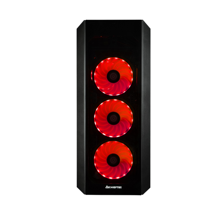 Case ATX Chieftec SCORPION III, w/o PSU, 0,6mm, 4x120mm RGB, Front & Side Tempered Glass, 2xUSB-A 3.2, 1xUSB-C 3.2,AUX,Azalia/HD 2x2,5", 2x3,5",Black