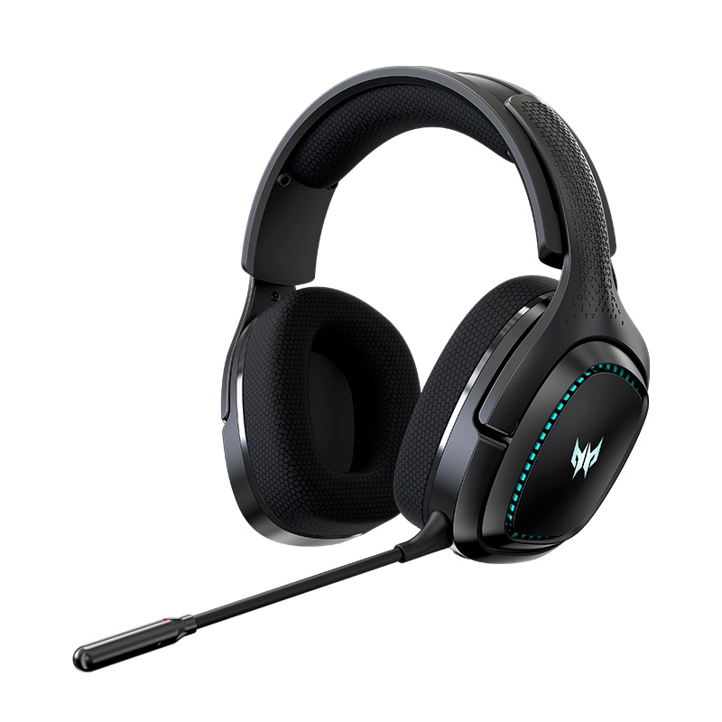 Gaming Wireless Headset ACER Predator Galea 550, 50mm driver, Neodymium magnet, 32 Ohm, 95dB, 352g,12h, Det.Mic, 2.4Ghz+BT5.2, Black