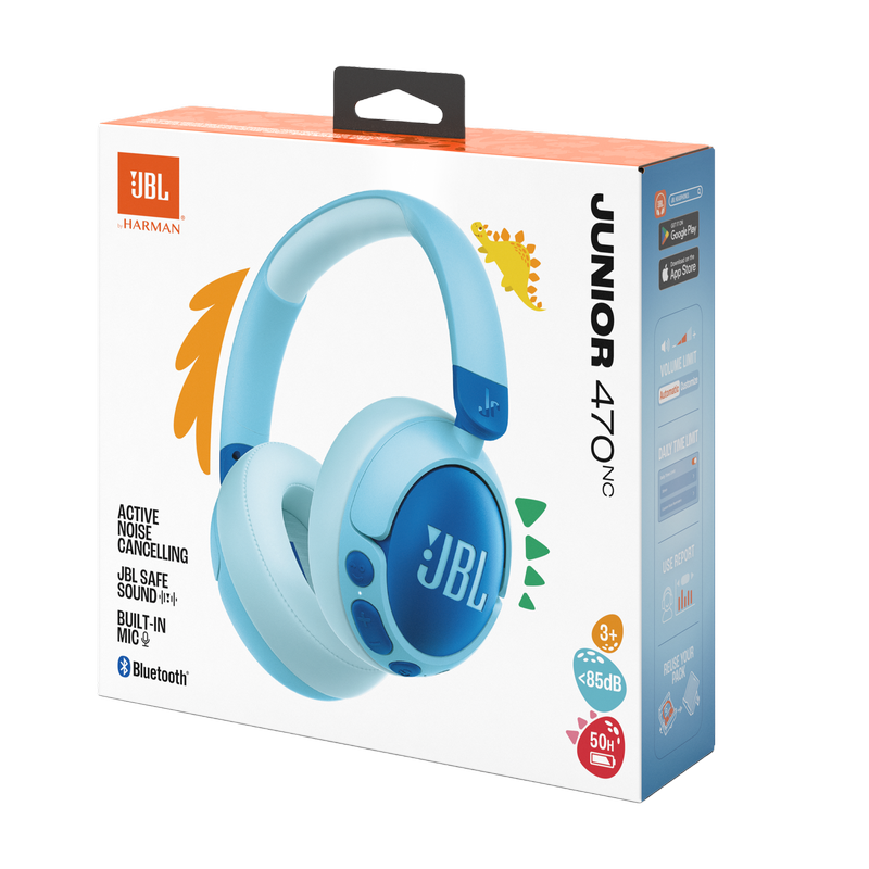 Headphones Bluetooth JBL JR470NC, Kids On-ear, Blue