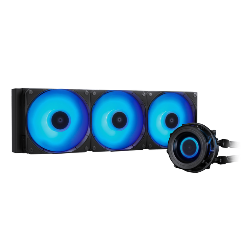 AIO Liquid Cooling Chieftec "Iceberg PRO 360 RGB" (<34.7dBA, 64.72CFM, 3x120mm, ARGB fans, 500-2200rpm, Centrifugal VRM Fan, 1690g.)