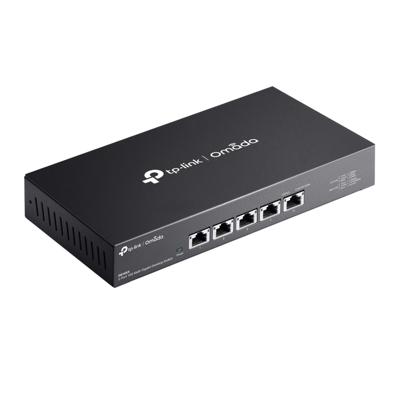 .5-port 10/100Mbps/1/2,5/10 Gbps Switch TP-LINK "DS105X", steel case