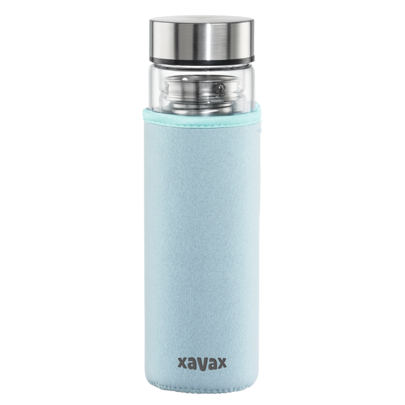 Xavax 181598, Drinking Bottle, 450 ml, Glass, Blue