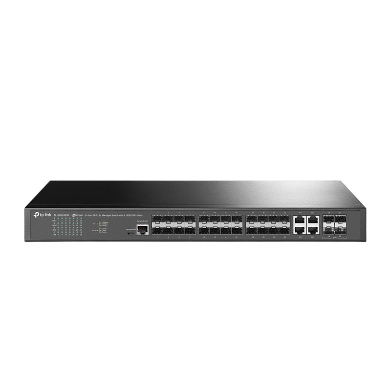 24-ports SFP L2+ TP-Link TL-SG3428XF, 20xSFP, 4xSFP/RJ45, 4x10G SFP+, 1xRJ45 console, 1xMicroUSB console, 2xPSU
