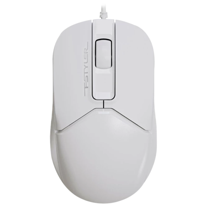 Mouse A4Tech FM12S, 1000 dpi, 3 buttons, 104g, Ambidextrous, Silent, 4-Way Whee, 1.5m, USB, White