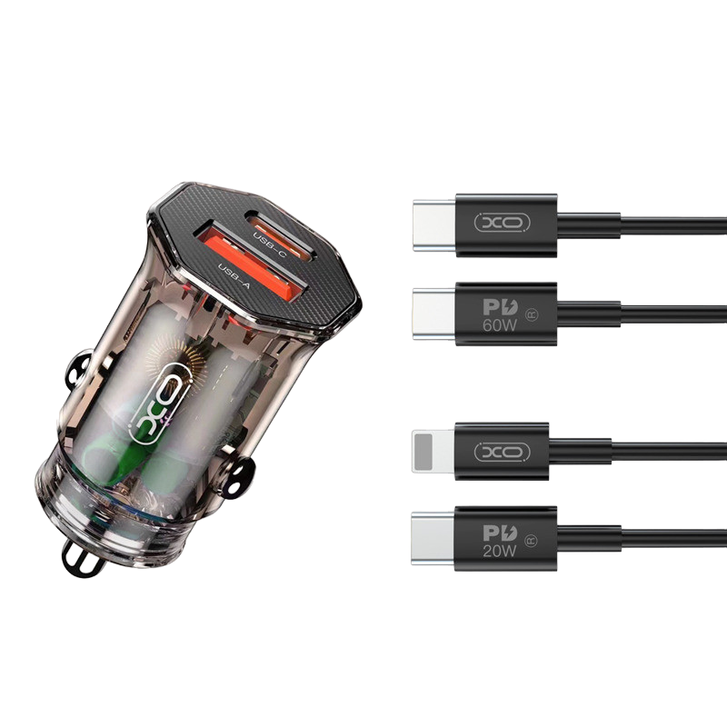 Car Charger XO, PD 20W+QC3.0 18W, CC50, Brown