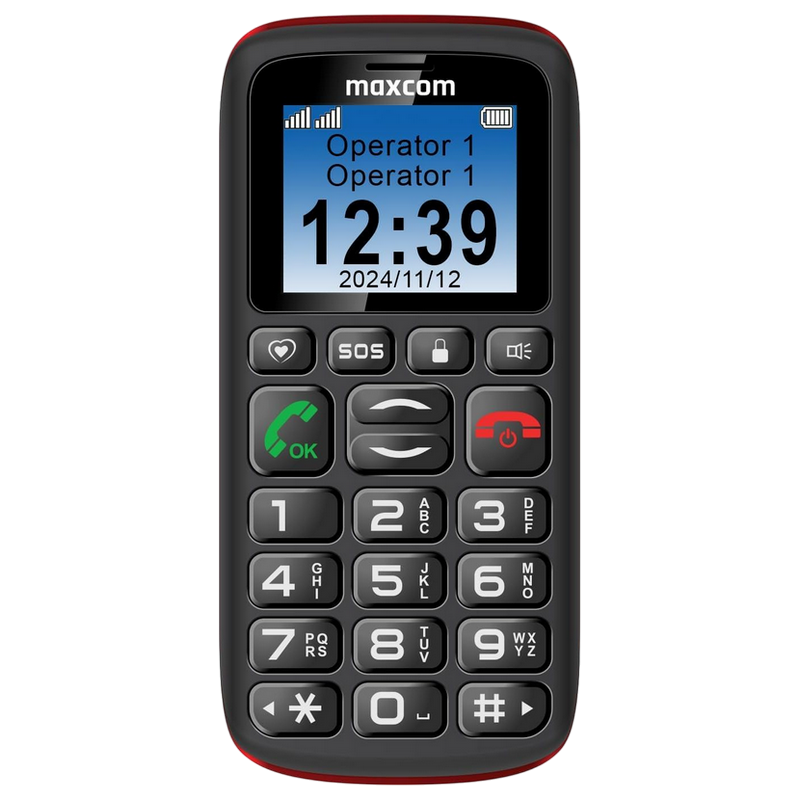 Maxcom Bundle MM428L Dual SIM, Black + Plug adapter Maxcom 10W